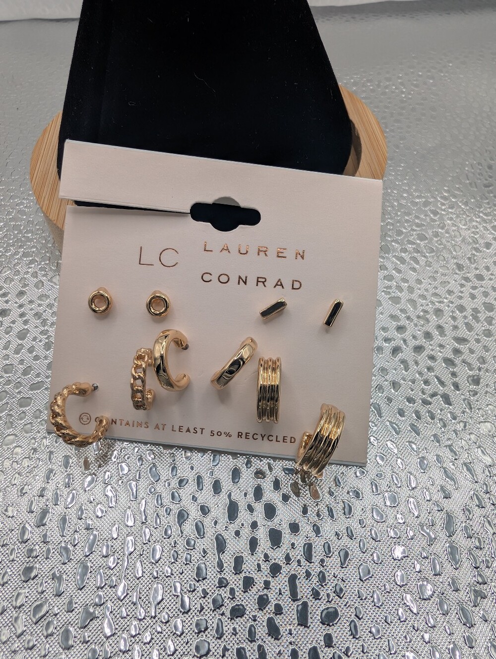 Kohl's LC Lauren Conrad Gold Tone Mixed Hoop & Stud Earring Set